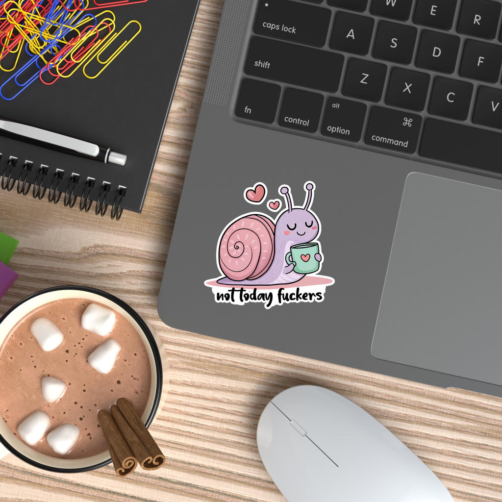 Funny Snail Sticker: Waterproof Laptop Decal, Car Decal